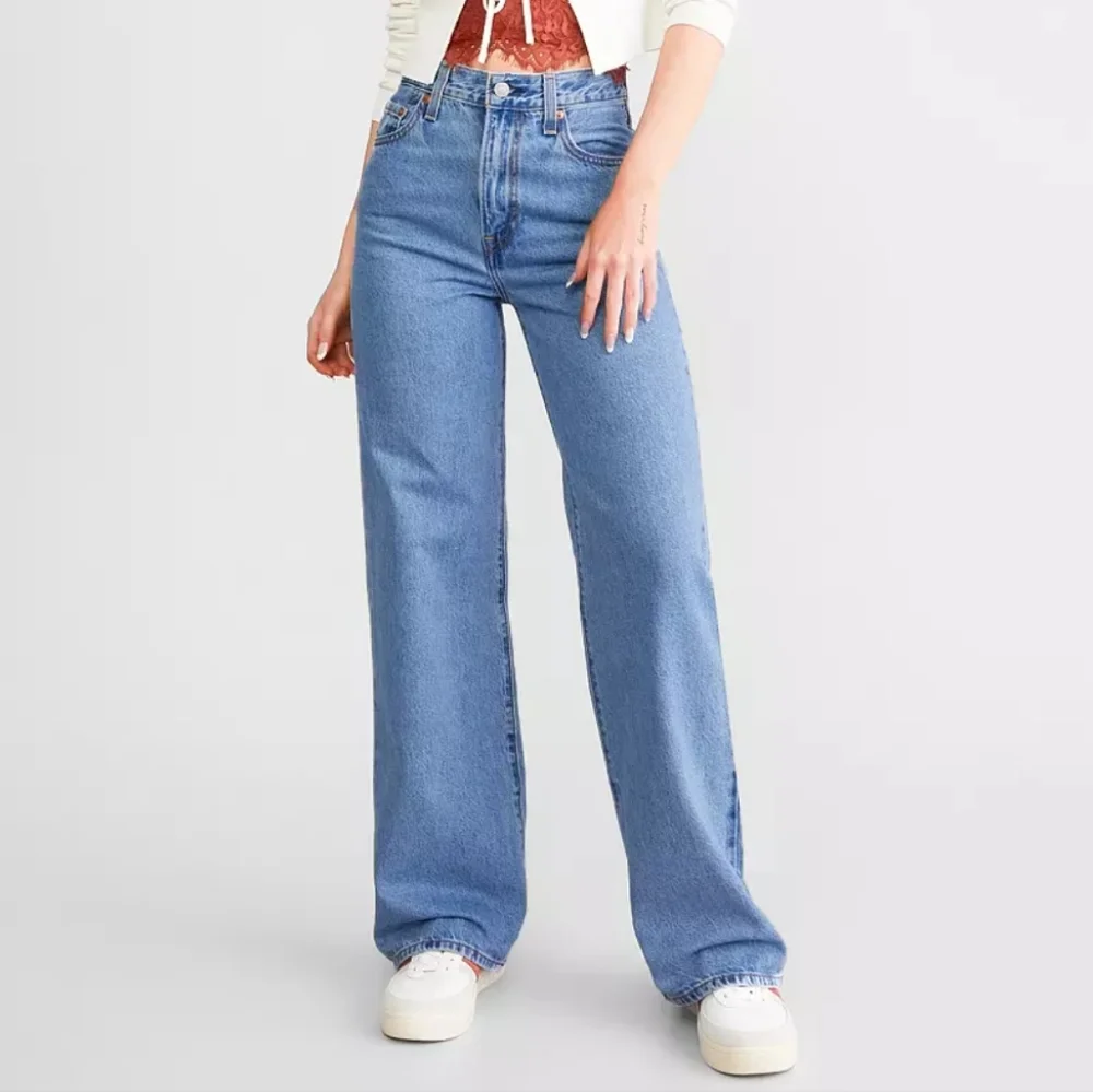 Levi's Ribcage Premium Wide Leg Blue Jeans